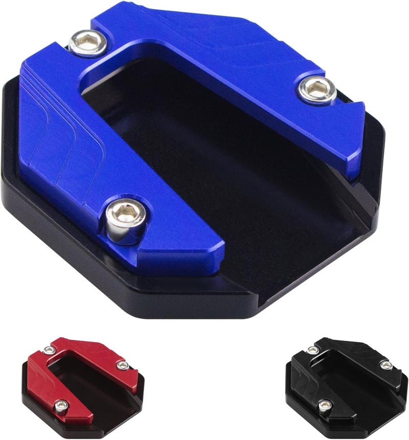 amavoler Universal Scooter Motorcycle Bike Kickstand Extender Foot Side Stand Extension Pad Support Plate Anti-skid Enlarged Base (Blue) - Image 1